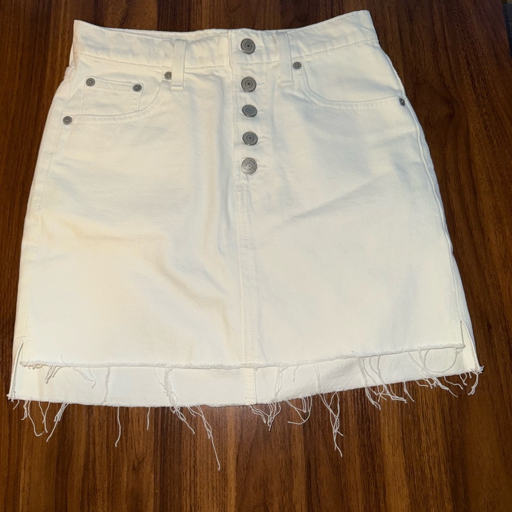 White Denim Skirt